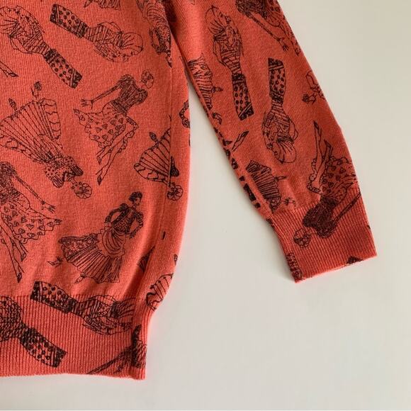 Twelve by Twelve Coral Pink and Black Fashionista Women Print Cardigan Medium - Picture 11 of 12